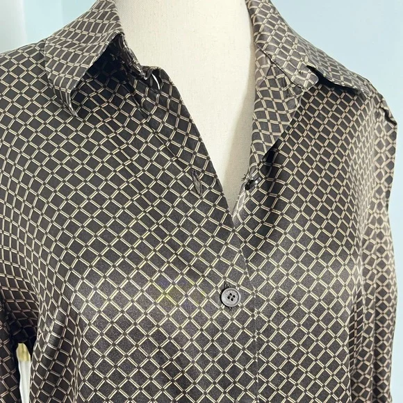 Celine Vintage 100% silk button down blouse size FR 38 - Picture 12 of 15